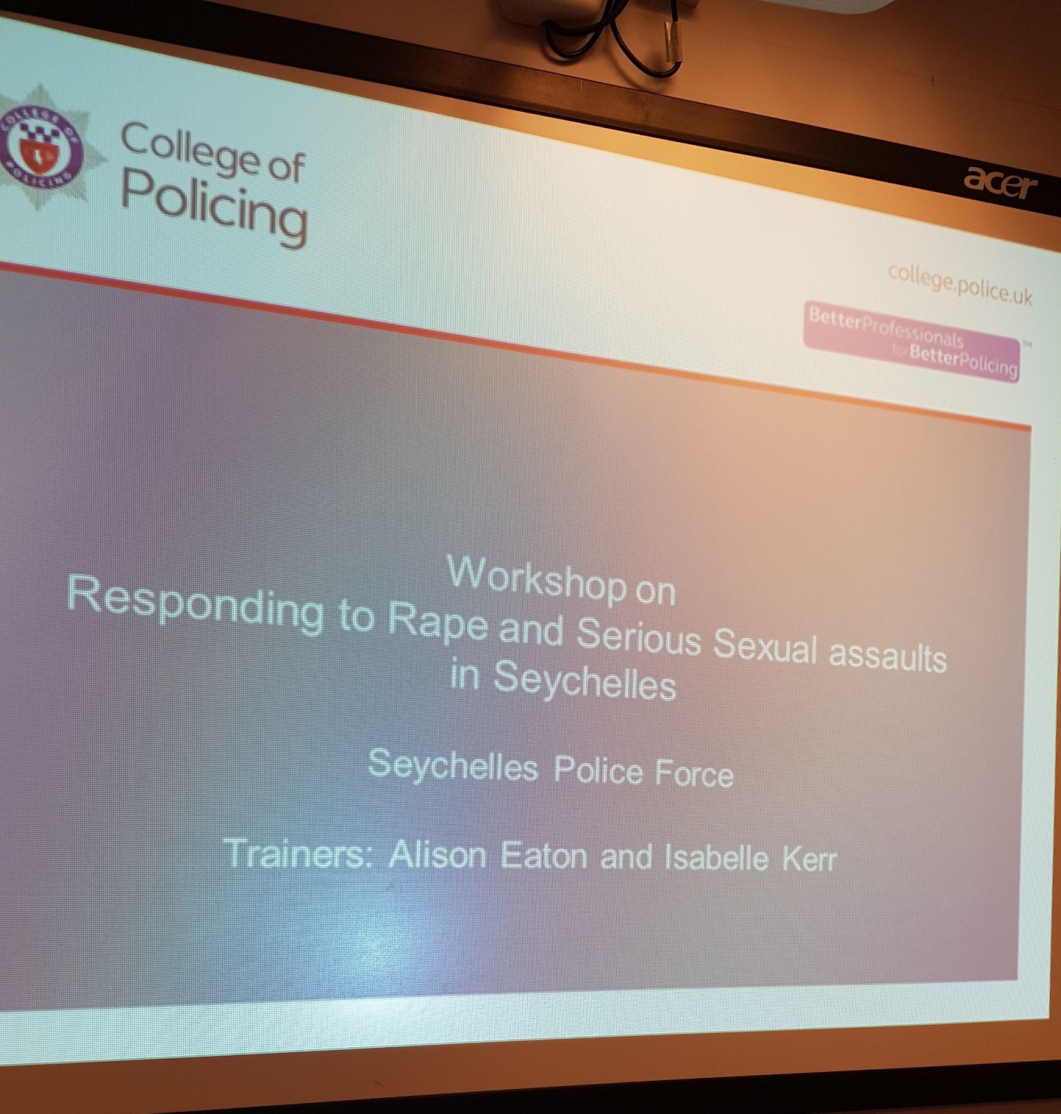 Seychelles Police Force: Day one of training with Seychelles Police Force in February 2020