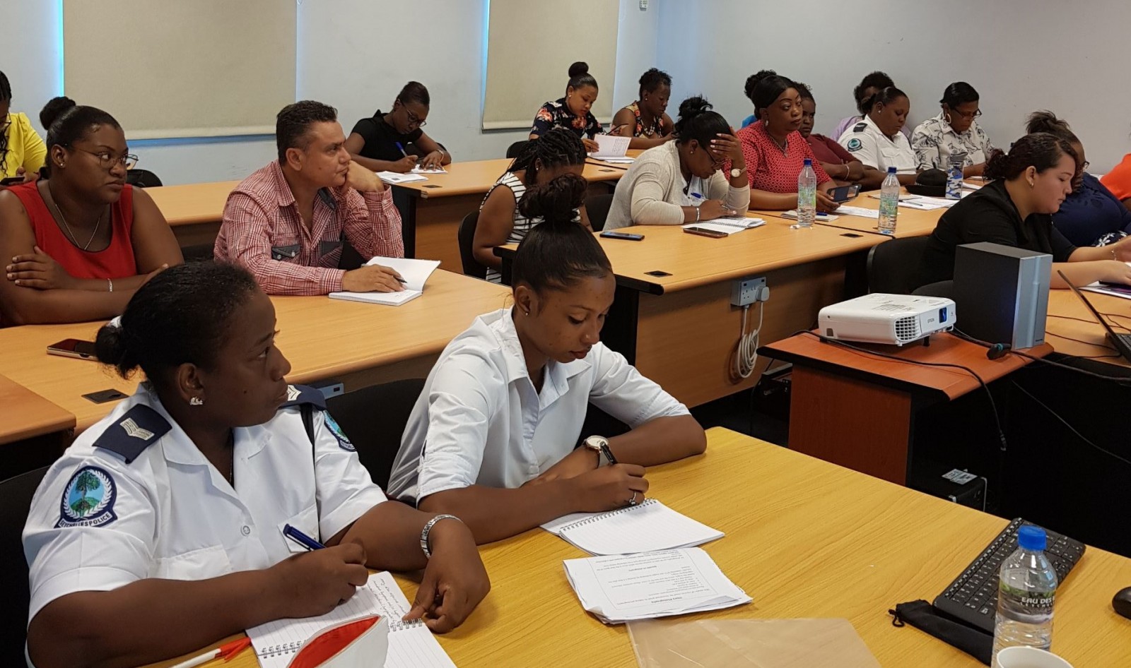 Seychelles Police Force: training class.